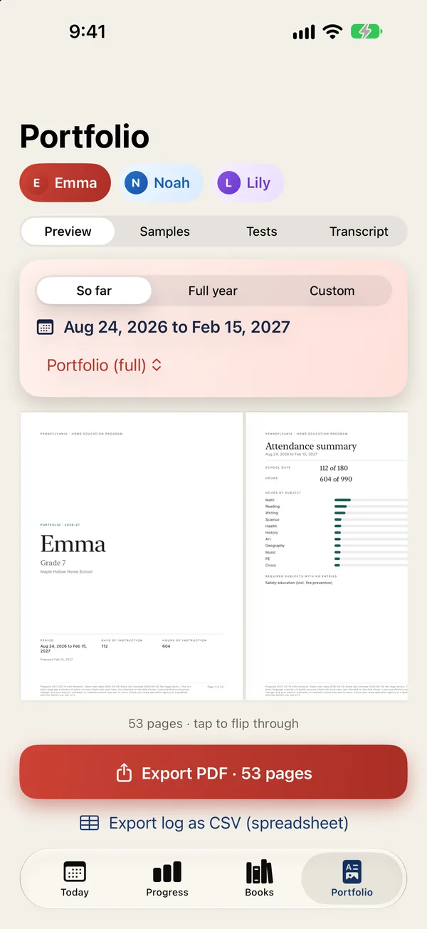 Kitchen Table Portfolio screen